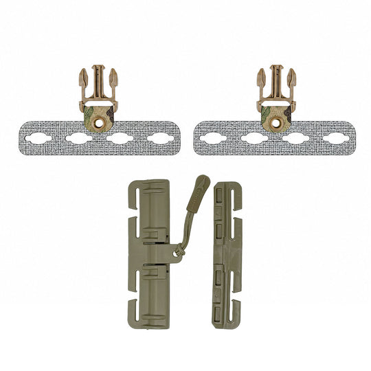 GBRS Group Modular Chest Rig Split Chest Plate in Multicam and FirstSpear Tubes Fastener on a white background