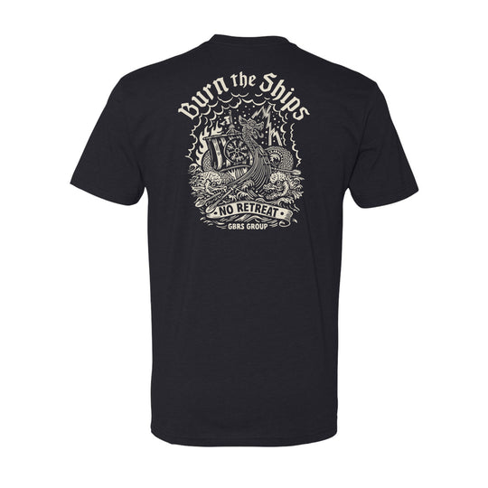 GBRS Group Kraken Short Sleeve Shirt pictured on white background showing back of Black shirt design