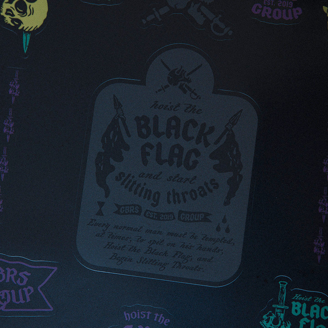 GBRS Group Black Flag Sticker Sheet - Pictured showing the Black Flag sticker design