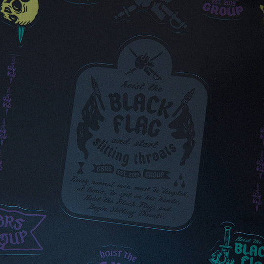 GBRS Group Black Flag Sticker Sheet - Pictured showing the Black Flag sticker design