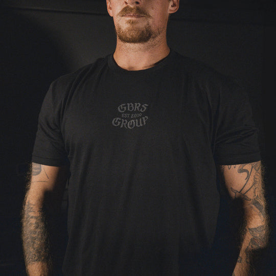 GBRS Group Skull & Swords Short Sleeve Shirt - Pictured on body showing front of shirt