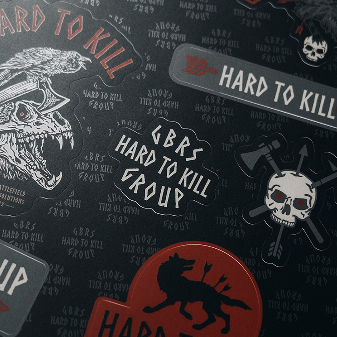 Close up of the middle of the GBRS Group Hard to Kill Sticker Sheet