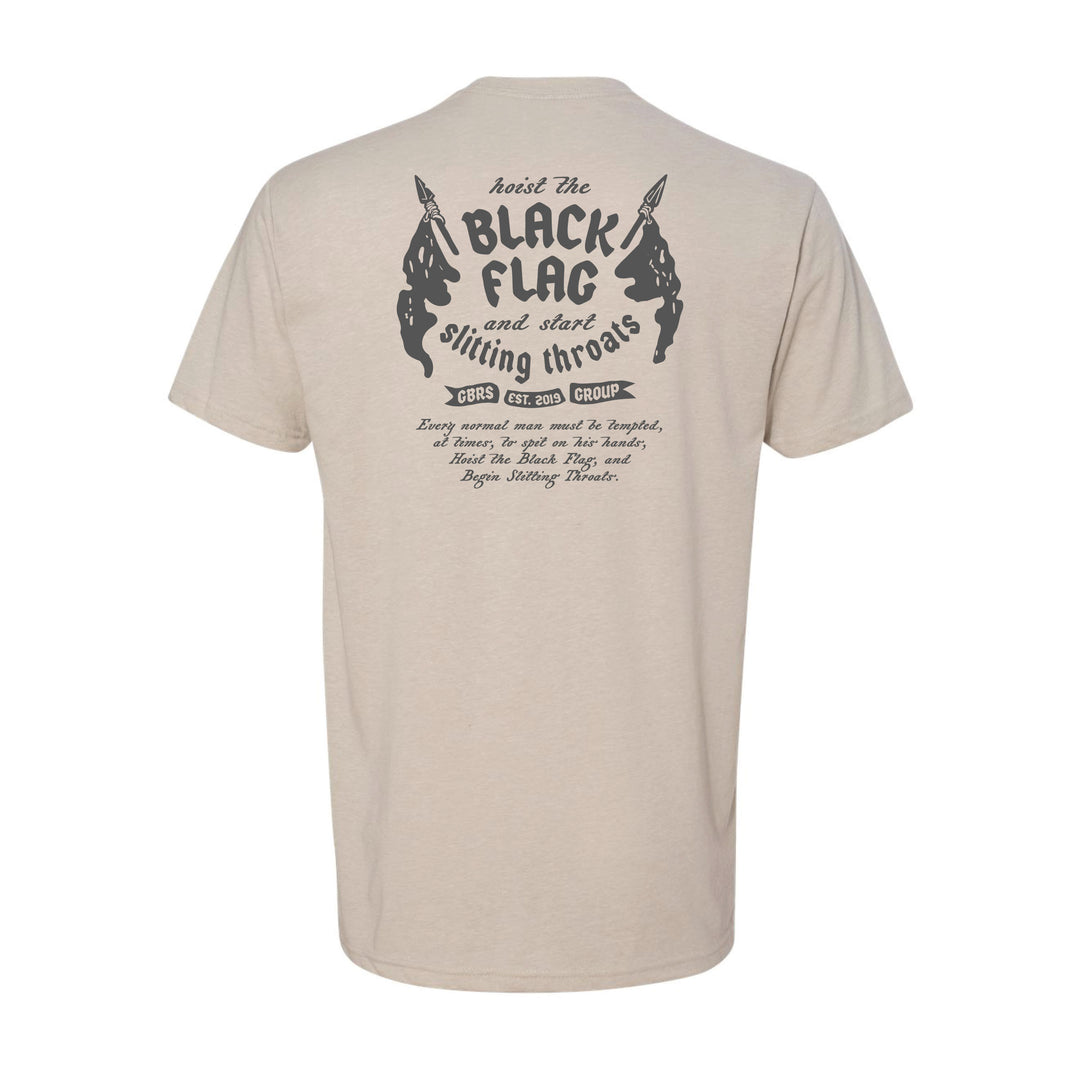 GBRS Group Black Flag Short Sleeve Shirt - Pictured on white background showing backprint design
