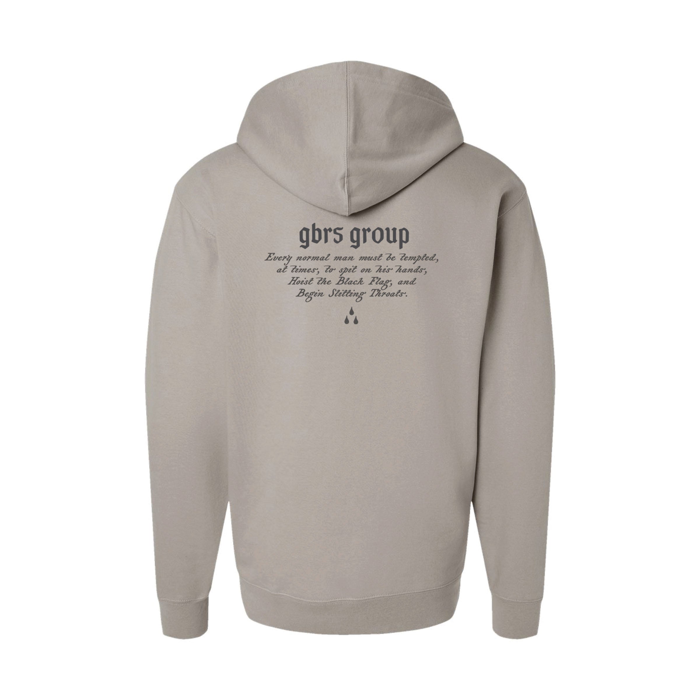GBRS Group Tempted At Times Pullover Hoodie - Back of Hoodie on white background showing back print design