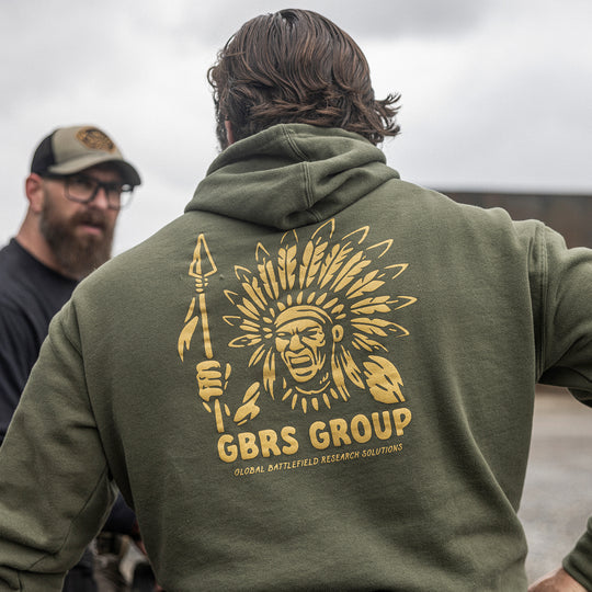 GBRS Group Tribe Pullover Hoodie - Lifestyle showing back of sweatshirt design