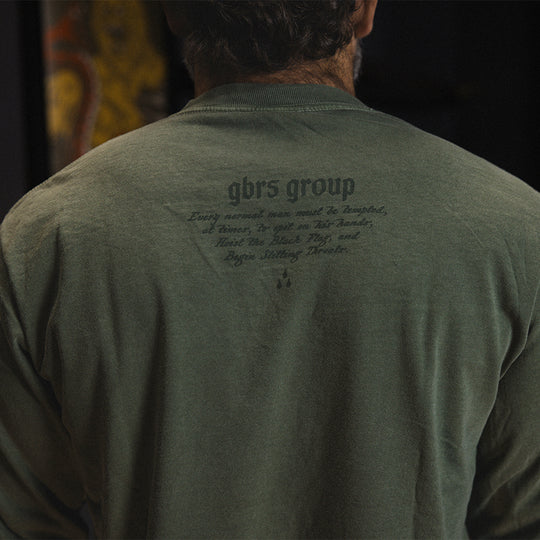 GBRS Group Tempted At Times Long Sleeve Shirt - Pictured on body showing the back of shirt design