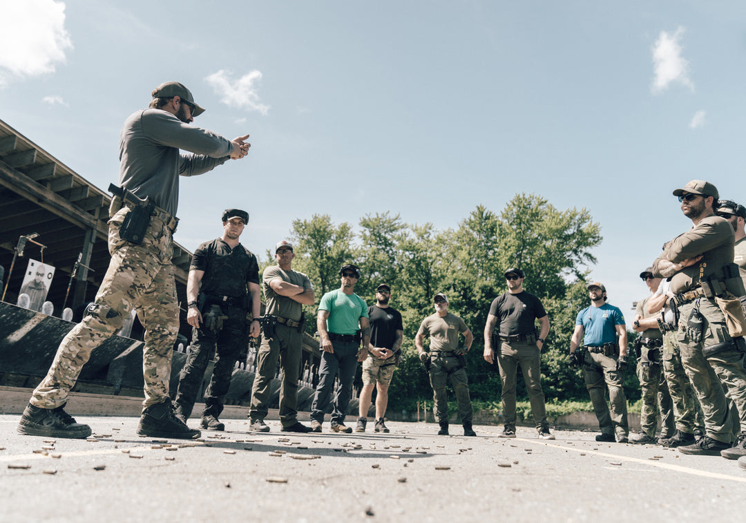 Image of firearm instruction at a GBRS Training class outside on a range