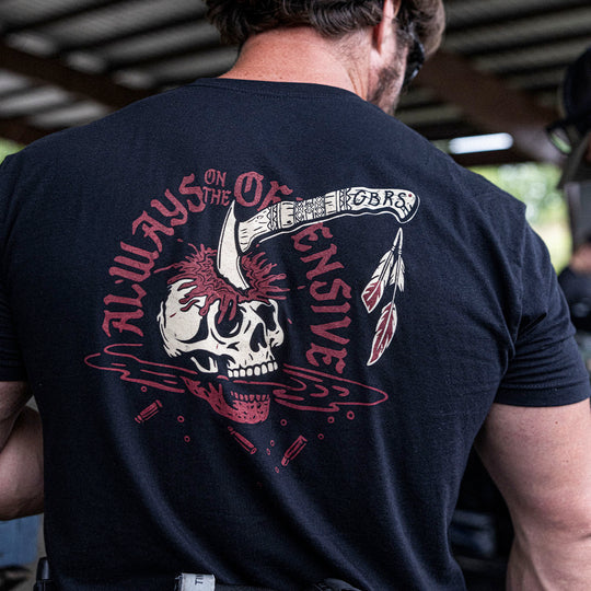 GBRS Group War Crimes Short Sleeve Shirt - Lifestyle on body showing Back view of shirt 